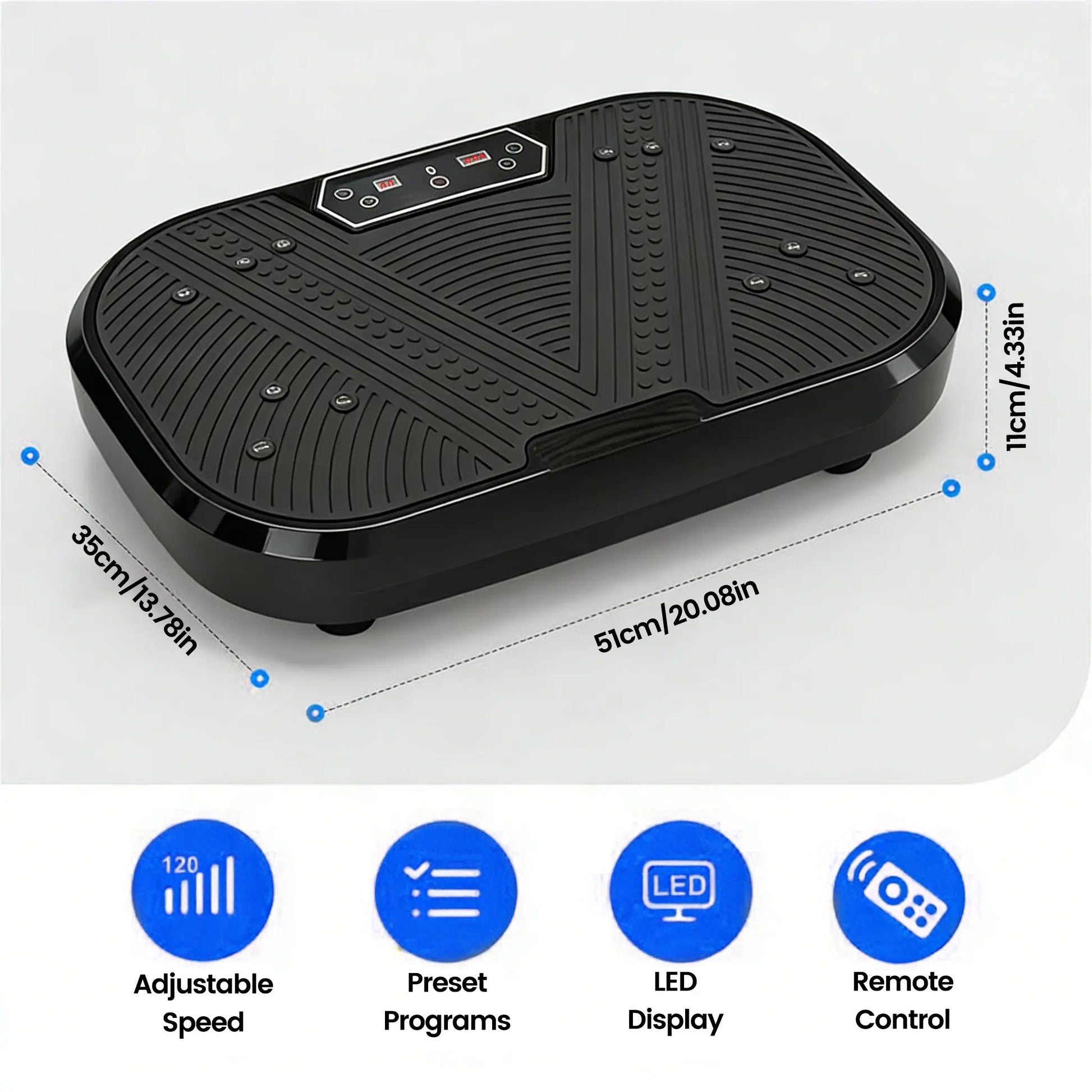 Whole Body Vibration Plate for Home Gym, Portable Exercise Machine with 120 Speeds, Resistance Bands & Remote Control, Quiet Vibration Trainer with 330 Lbs Capacity, Vibration Plates, Gym Fit Vibration Trainers